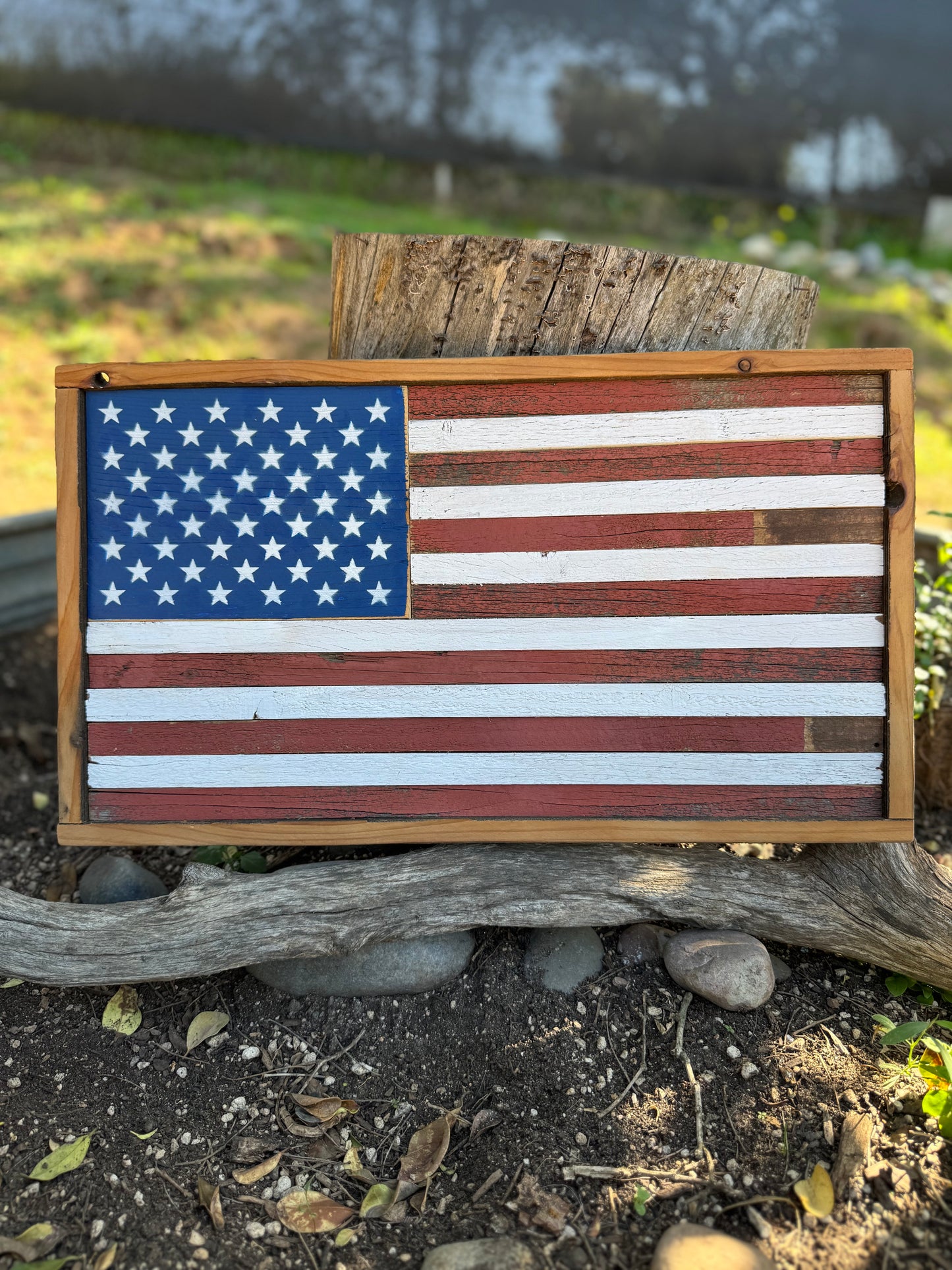 American Flag Framed 21.5" x 12"