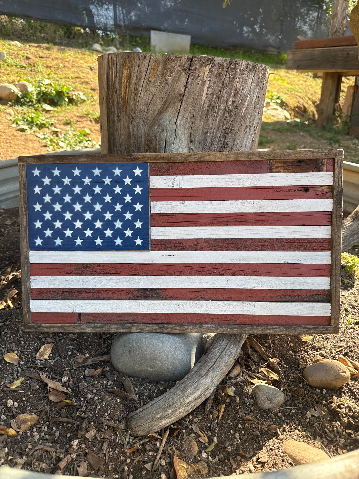 Framed American Flag 21.5" x 12"