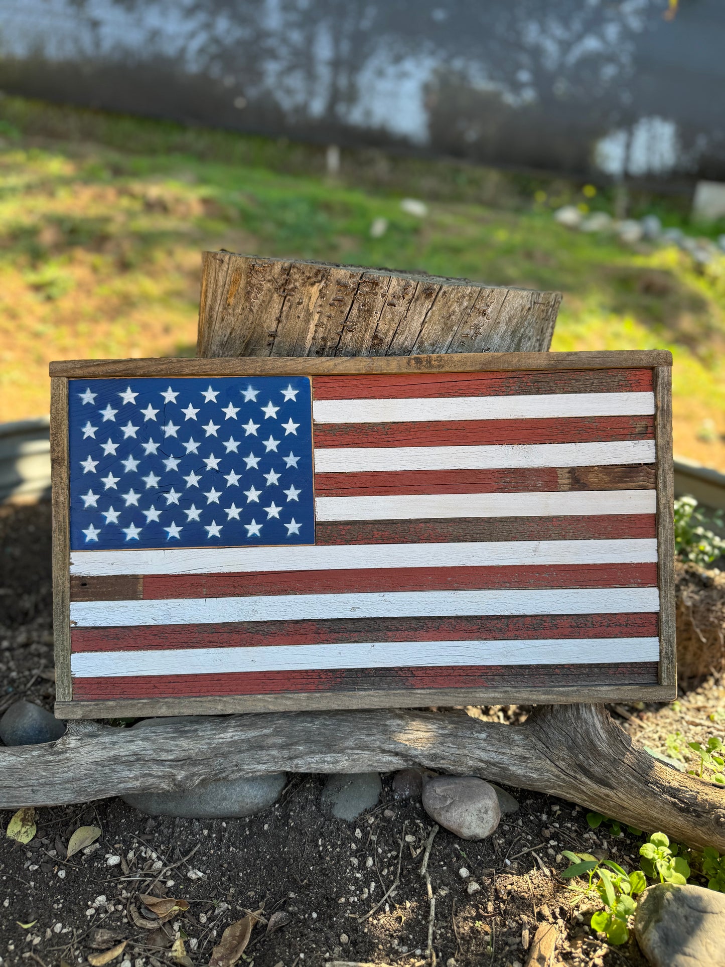 American Flag Framed 21.5" x 12"