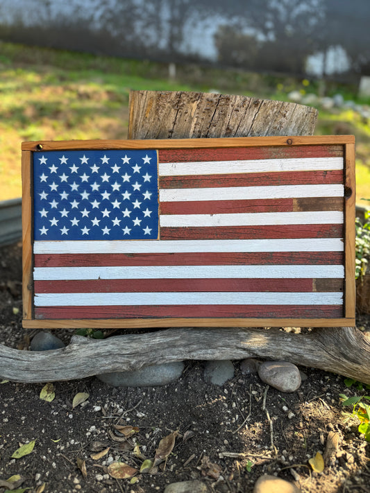 American Flag Framed  21.5" x 12"