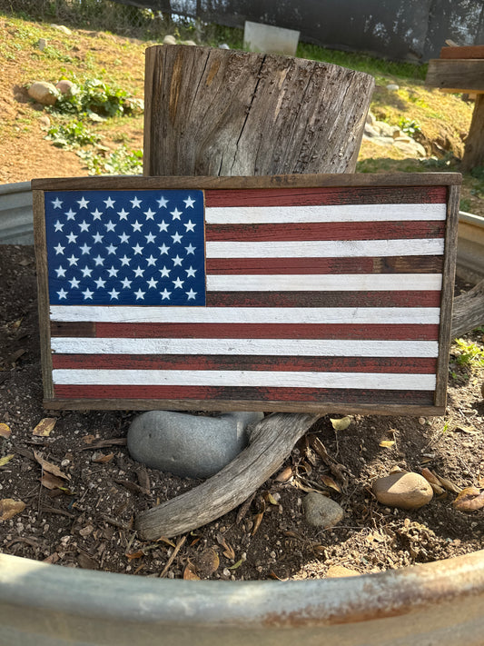 Framed American Flag 21.5" x 12"