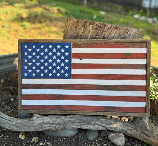 American Flag Framed  21.5" x 12"